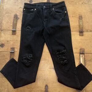 Mens. American Eagle Airflex Black Distressed Jeana Size 31